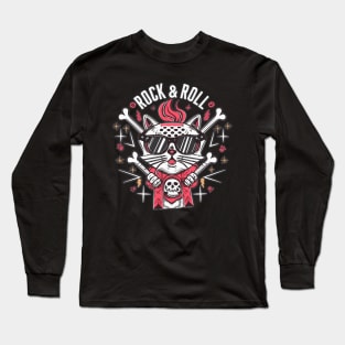 Rock And Roll Funky Cat Long Sleeve T-Shirt